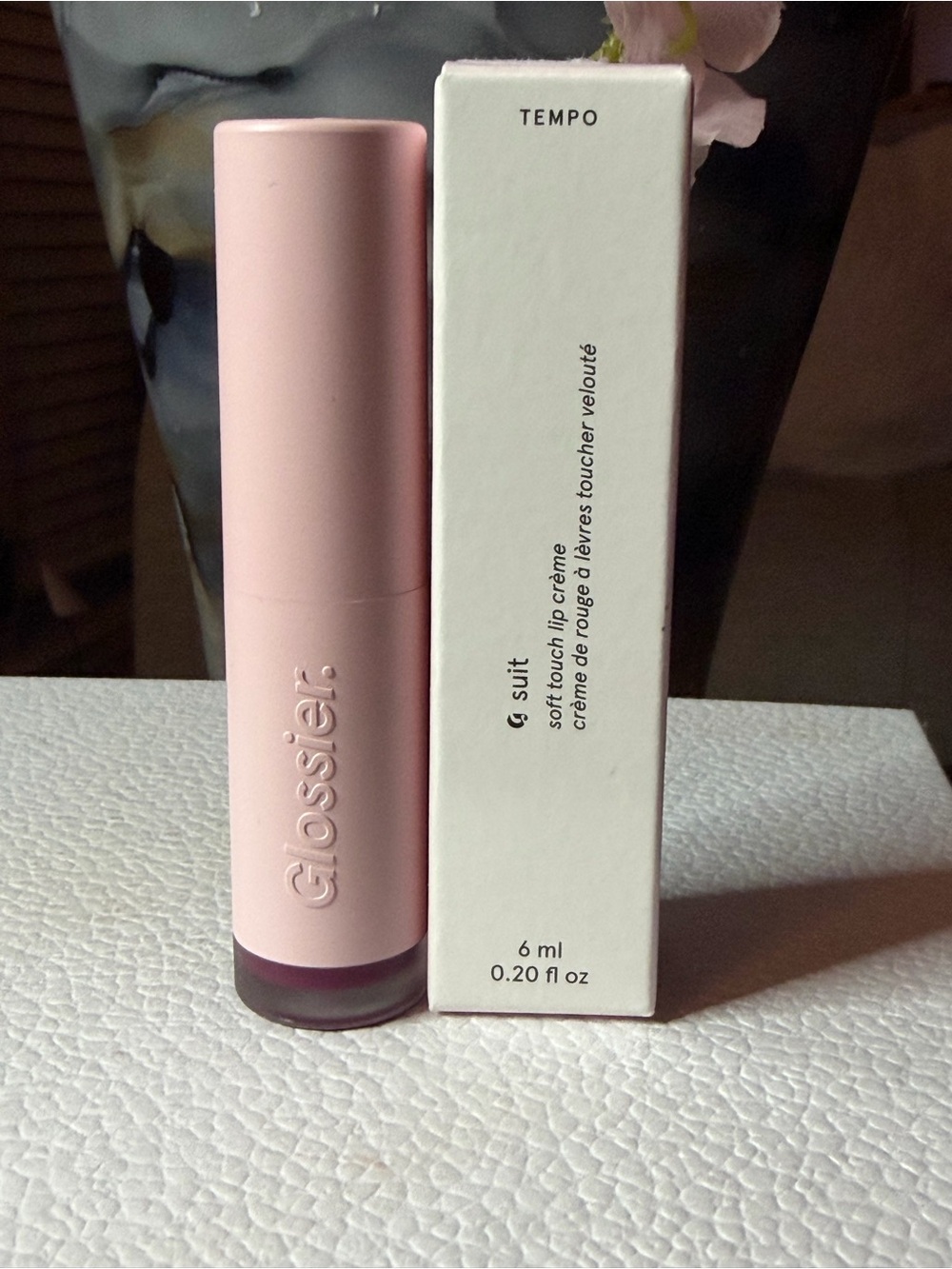 Glossier Lipstick G Suit Soft touch lip creme in shade Tempo- NWB